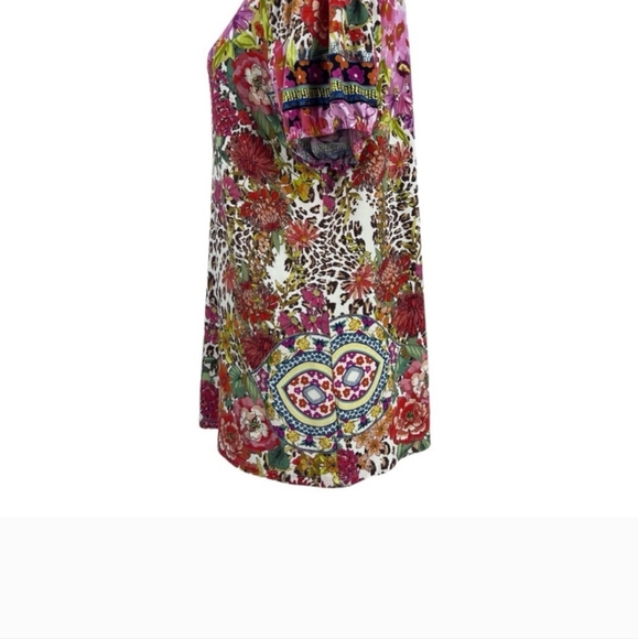 Johnny Was Pink Animal Print Top Sz Xl - Picture 5 of 9